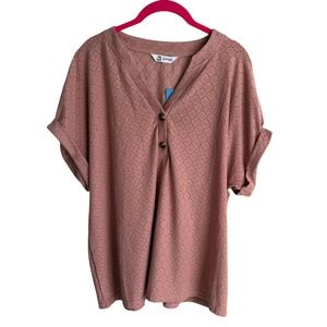 NWT CUPSHE Dusty Rose Short Sleeve Swim Pool Beach‎ Vacation Coverup, M